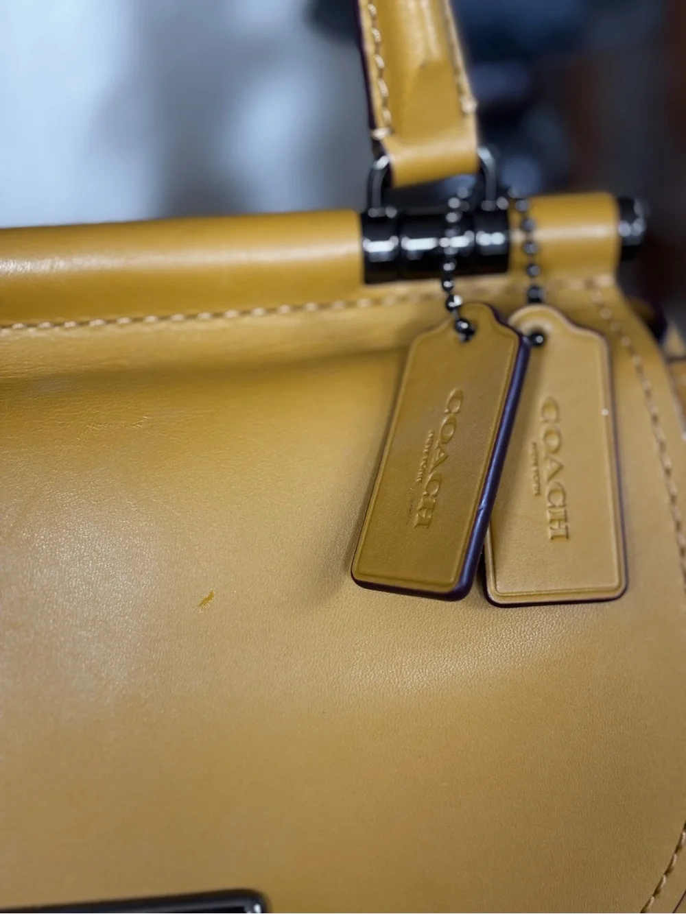 COACH   Drifter Top Handle Satchel in Dark Gunmetal/Flax